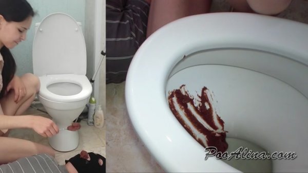 PooAlina  - Toilet slave swallows Alina shit from toilet