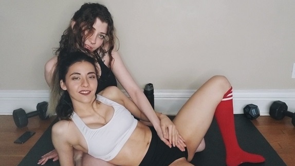 Saph and Rubie - Gym Lesbians Treat You to JOI -  JOI Game