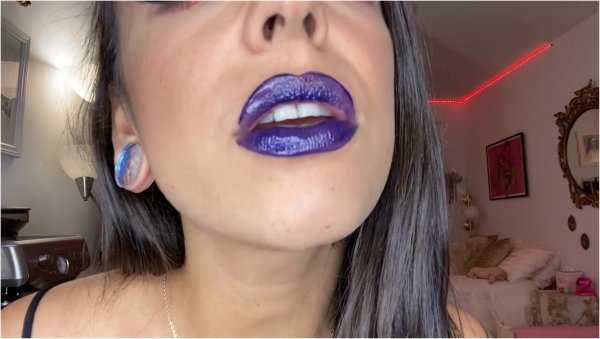 Misswhip - Mouth Fetish Purple Lipgloss Humiliation - Makeup Goddess
