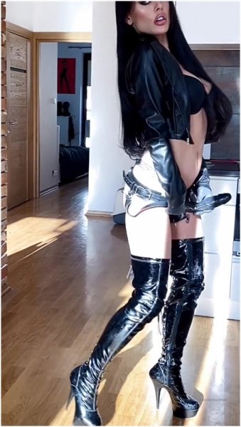 Evil Woman - Walking Around Wearing Pvc Boots And My Big Black Cock 10